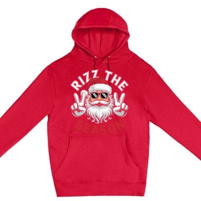 Funny Christmas Riz Zmas Santa Xmas Rizz The Season Bruh Premium Pullover Hoodie