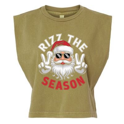 Funny Christmas Riz Zmas Santa Xmas Rizz The Season Bruh Garment-Dyed Women's Muscle Tee