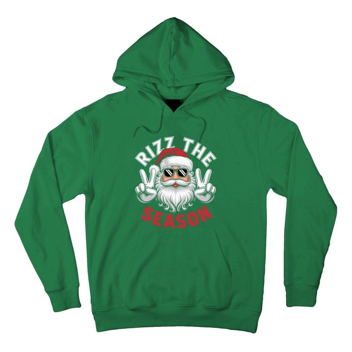 Funny Christmas Riz Zmas Santa Xmas Rizz The Season Bruh Hoodie