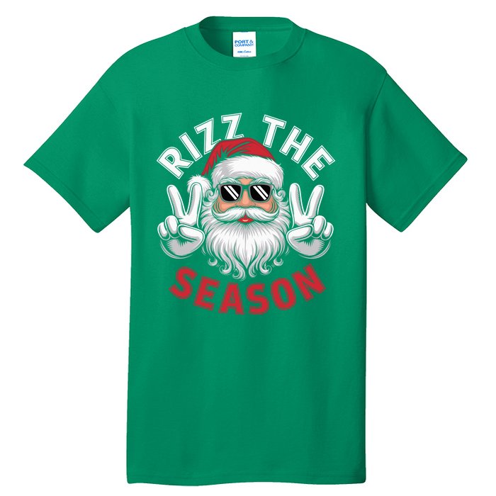 Funny Christmas Riz Zmas Santa Xmas Rizz The Season Bruh Tall T-Shirt