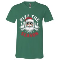 Funny Christmas Riz Zmas Santa Xmas Rizz The Season Bruh V-Neck T-Shirt