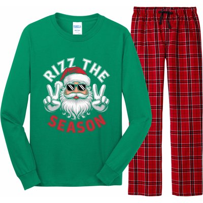 Funny Christmas Riz Zmas Santa Xmas Rizz The Season Bruh Long Sleeve Pajama Set