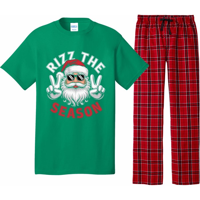 Funny Christmas Riz Zmas Santa Xmas Rizz The Season Bruh Pajama Set