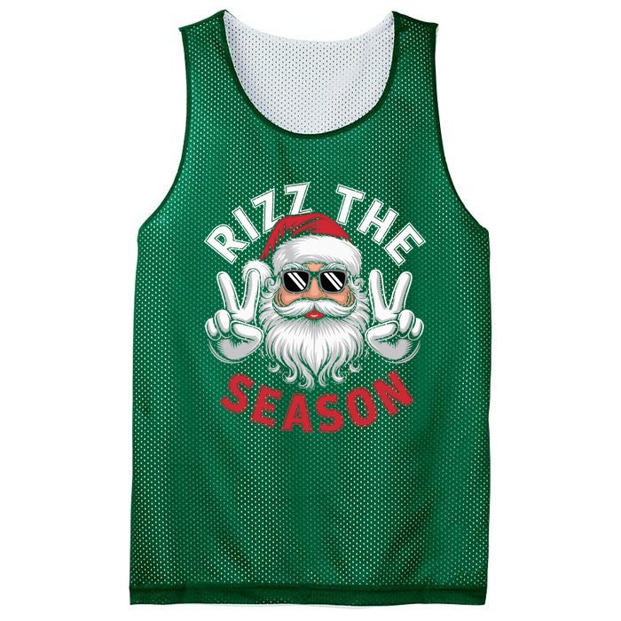 Funny Christmas Riz Zmas Santa Xmas Rizz The Season Bruh Mesh Reversible Basketball Jersey Tank