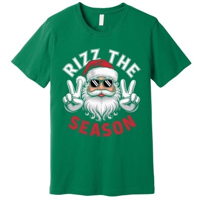 Funny Christmas Riz Zmas Santa Xmas Rizz The Season Bruh Premium T-Shirt