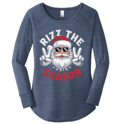 Funny Christmas Riz Zmas Santa Xmas Rizz The Season Bruh Women's Perfect Tri Tunic Long Sleeve Shirt