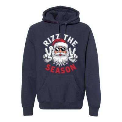 Funny Christmas Riz Zmas Santa Xmas Rizz The Season Bruh Premium Hoodie