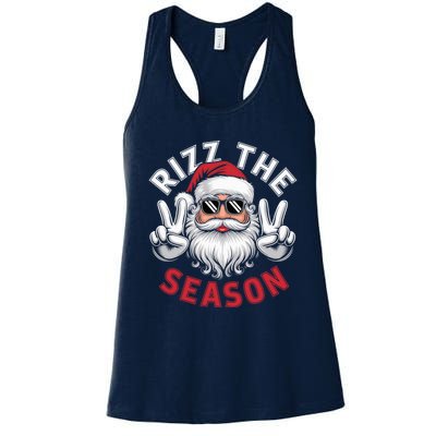 Funny Christmas Riz Zmas Santa Xmas Rizz The Season Bruh Women's Racerback Tank