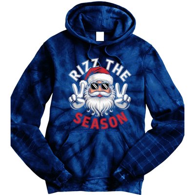 Funny Christmas Riz Zmas Santa Xmas Rizz The Season Bruh Tie Dye Hoodie