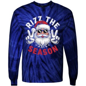 Funny Christmas Riz Zmas Santa Xmas Rizz The Season Bruh Tie-Dye Long Sleeve Shirt