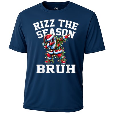 Funny Christmas Riz Zmas Santa Xmas Rizz The Season Bruh Cooling Performance Crew T-Shirt