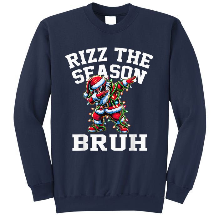 Funny Christmas Riz Zmas Santa Xmas Rizz The Season Bruh Sweatshirt