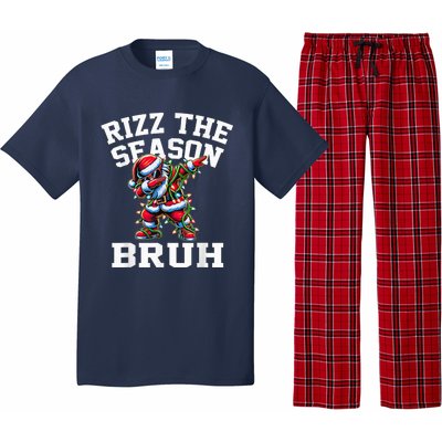 Funny Christmas Riz Zmas Santa Xmas Rizz The Season Bruh Pajama Set