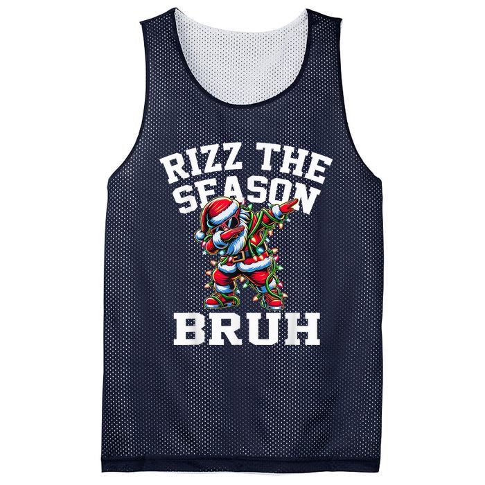 Funny Christmas Riz Zmas Santa Xmas Rizz The Season Bruh Mesh Reversible Basketball Jersey Tank