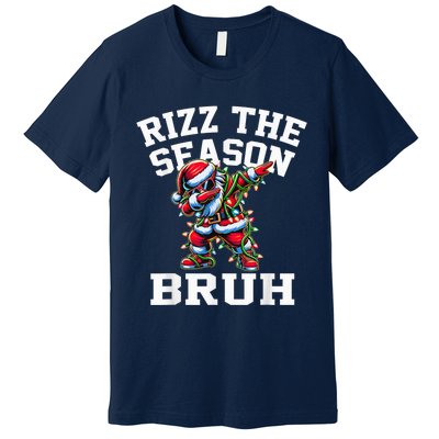 Funny Christmas Riz Zmas Santa Xmas Rizz The Season Bruh Premium T-Shirt