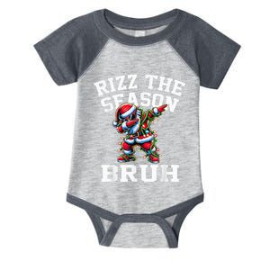 Funny Christmas Riz Zmas Santa Xmas Rizz The Season Bruh Infant Baby Jersey Bodysuit