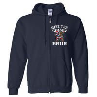 Funny Christmas Riz Zmas Santa Xmas Rizz The Season Bruh Full Zip Hoodie