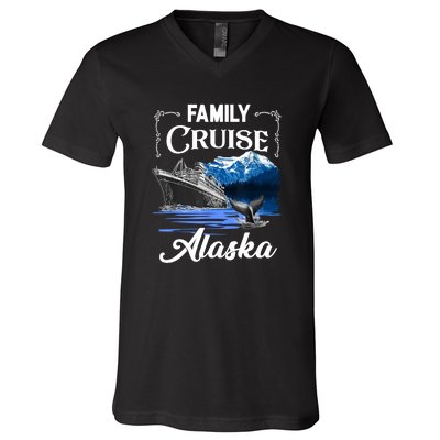 Family Cruise Retro Alaska V-Neck T-Shirt