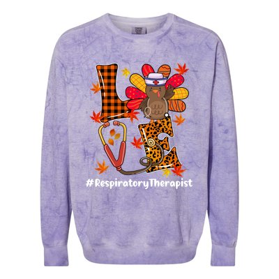 Funny Cute Respiratory Therapist Nurse Love Turkey Stethoscope Gift Colorblast Crewneck Sweatshirt