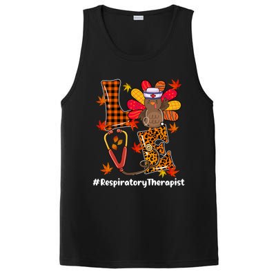 Funny Cute Respiratory Therapist Nurse Love Turkey Stethoscope Gift PosiCharge Competitor Tank