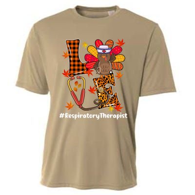 Funny Cute Respiratory Therapist Nurse Love Turkey Stethoscope Gift Cooling Performance Crew T-Shirt