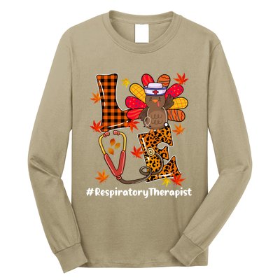 Funny Cute Respiratory Therapist Nurse Love Turkey Stethoscope Gift Long Sleeve Shirt