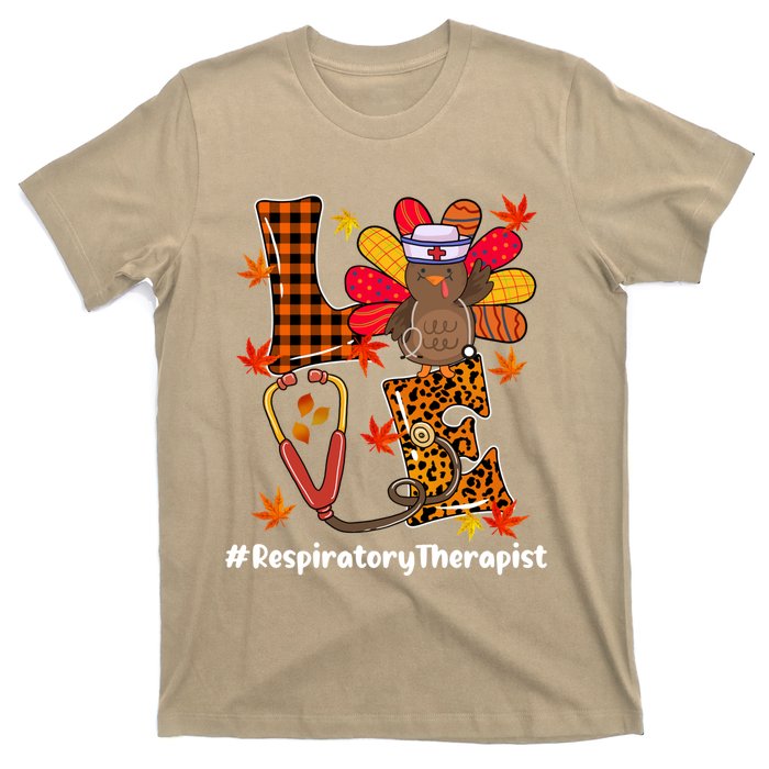 Funny Cute Respiratory Therapist Nurse Love Turkey Stethoscope Gift T-Shirt