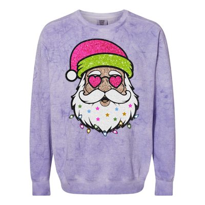 Funny Cool Retro Groovy Santa Claus Colorblast Crewneck Sweatshirt