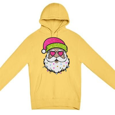 Funny Cool Retro Groovy Santa Claus Premium Pullover Hoodie