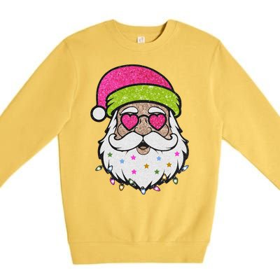 Funny Cool Retro Groovy Santa Claus Premium Crewneck Sweatshirt