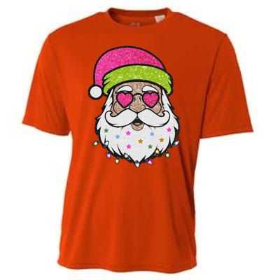 Funny Cool Retro Groovy Santa Claus Cooling Performance Crew T-Shirt