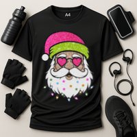 Funny Cool Retro Groovy Santa Claus Cooling Performance Crew T-Shirt