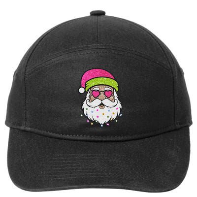 Funny Cool Retro Groovy Santa Claus 7-Panel Snapback Hat