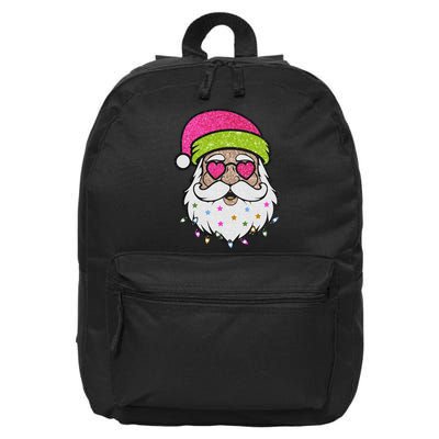 Funny Cool Retro Groovy Santa Claus 16 in Basic Backpack