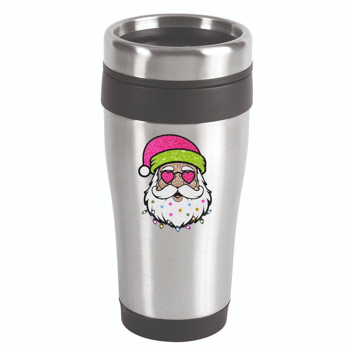 Funny Cool Retro Groovy Santa Claus 16oz Travel Tumbler