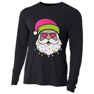 Funny Cool Retro Groovy Santa Claus Cooling Performance Long Sleeve Crew