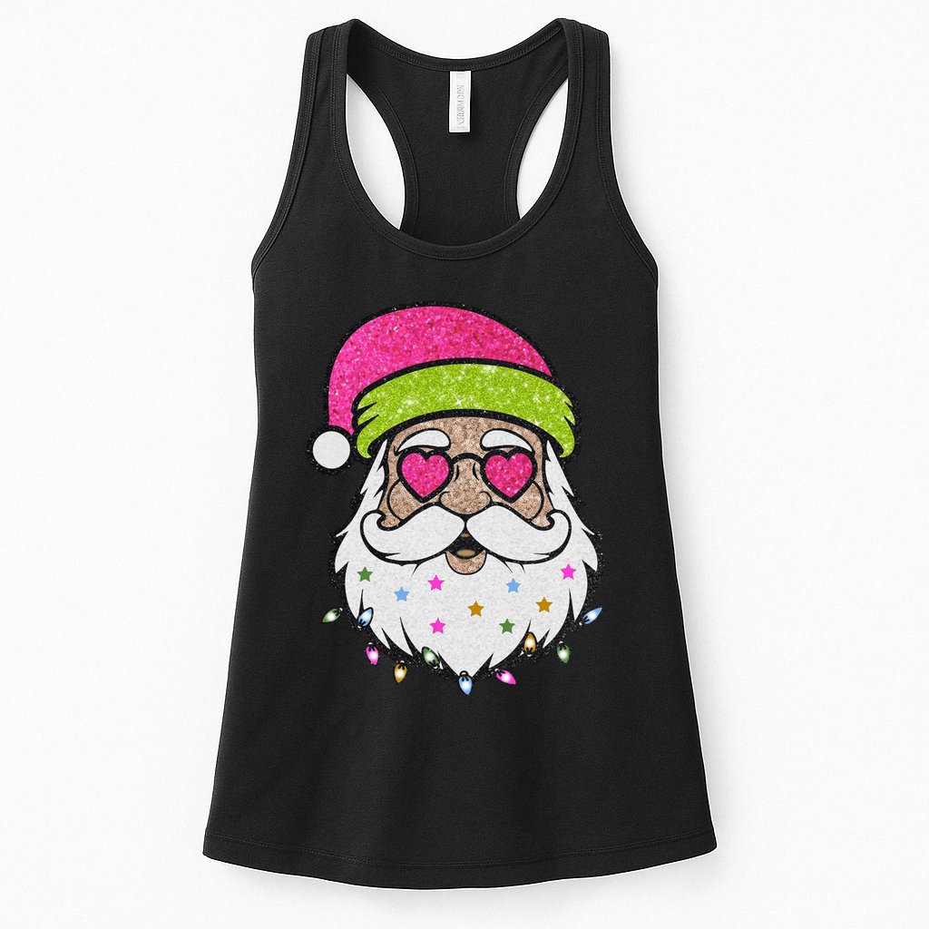 Funny Cool Retro Groovy Santa Claus Womens Tank Top