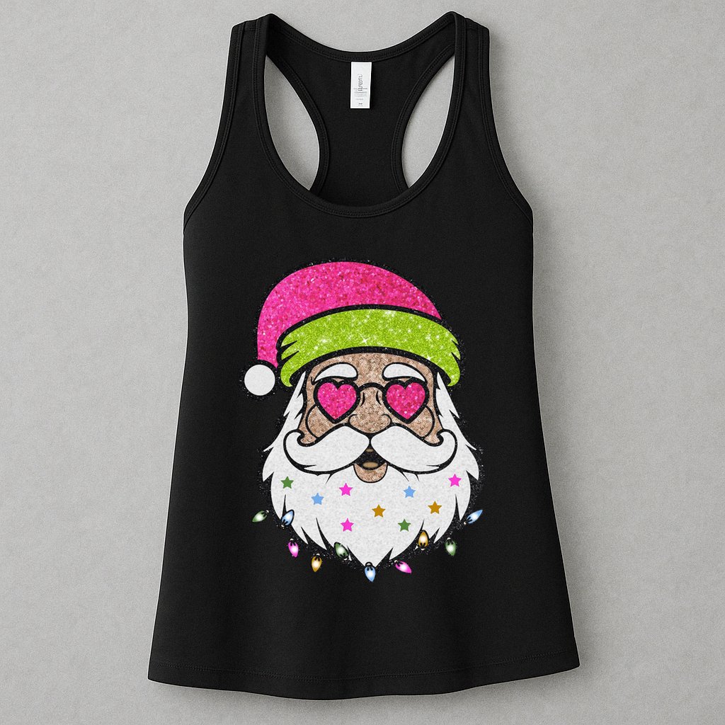 Funny Cool Retro Groovy Santa Claus Womens Tank Top