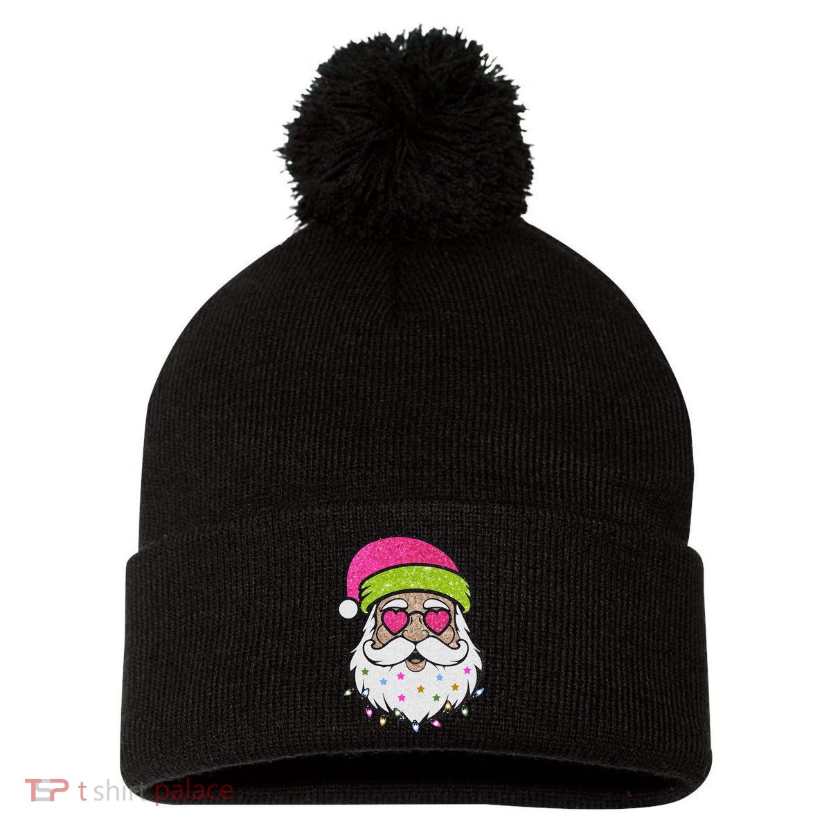Funny Cool Retro Groovy Santa Claus Pom Pom 12in Knit Beanie