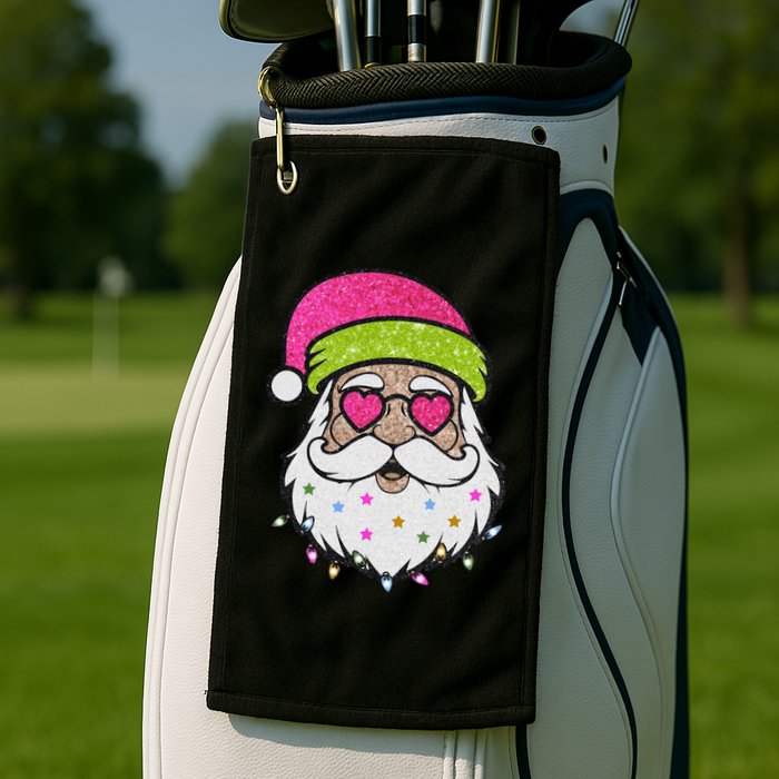 Funny Cool Retro Groovy Santa Claus Golf Towel