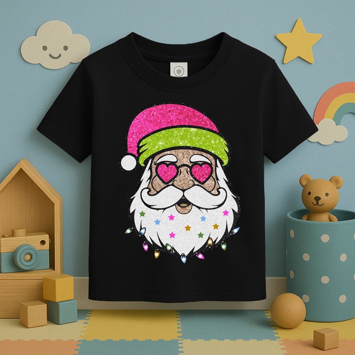 Funny Cool Retro Groovy Santa Claus Toddler T-Shirt