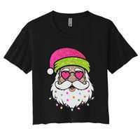 Funny Cool Retro Groovy Santa Claus Crop Top