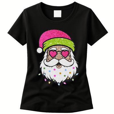 Funny Cool Retro Groovy Santa Claus Womens T-Shirt