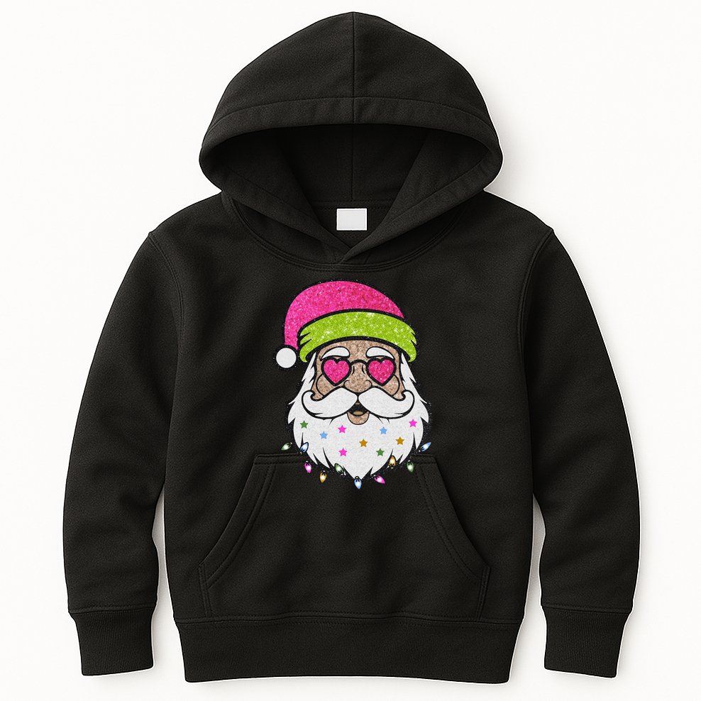 Funny Cool Retro Groovy Santa Claus Kids Hoodie