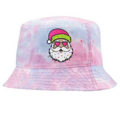 Funny Cool Retro Groovy Santa Claus Tie-Dyed Bucket Hat