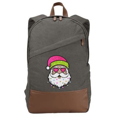 Funny Cool Retro Groovy Santa Claus Cotton Canvas Backpack