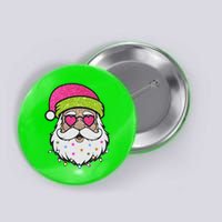 Funny Cool Retro Groovy Santa Claus Button