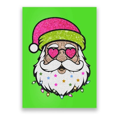 Funny Cool Retro Groovy Santa Claus Poster