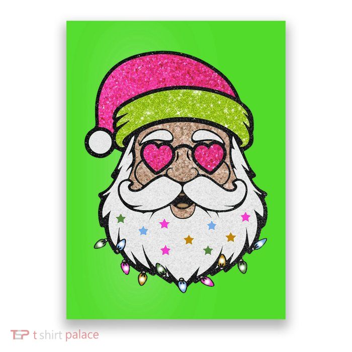 Funny Cool Retro Groovy Santa Claus Poster