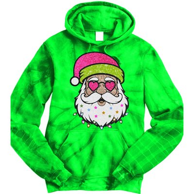 Funny Cool Retro Groovy Santa Claus Tie Dye Hoodie